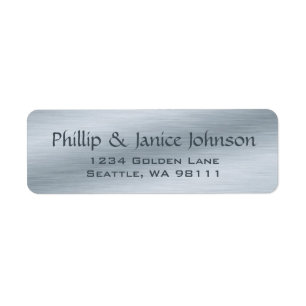 Elegant Personalized Brushed Silver Return Labels