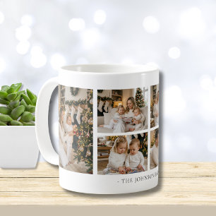Elegant Personalized Custom Family Photo Collage Coffee Mug