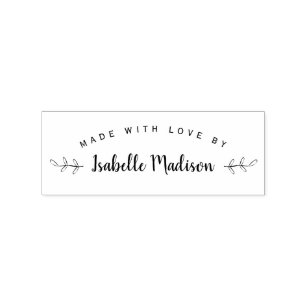 Elegant Personalized Made With Love By Rubber Stamp