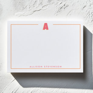 Elegant Personalized Monogram 3D Letter A Initial Post-it Notes