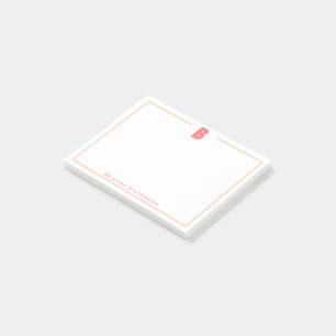 Elegant Personalized Monogram 3D Letter B Initial Post-it Notes