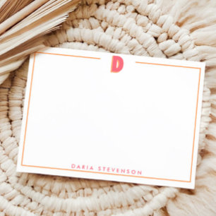 Elegant Personalized Monogram 3D Letter D Initial Card