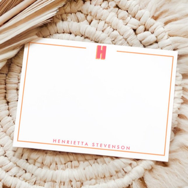 Elegant Personalized Monogram 3D Letter H Initial  Card (Creator Uploaded)