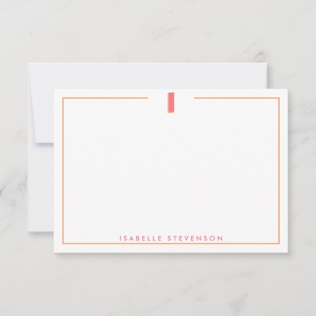 Elegant Personalized Monogram 3D Letter I Initial  Card (Front)