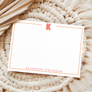 Elegant Personalized Monogram 3D Letter K Initial Card