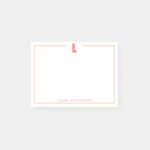 Elegant Personalized Monogram 3D Letter L Initial  Post-it Notes
