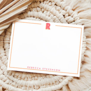 Elegant Personalized Monogram 3D Letter R Initial Card