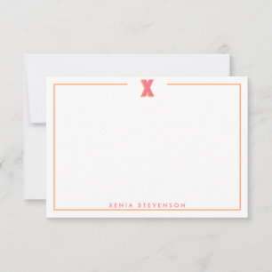 Elegant Personalized Monogram 3D Letter X Initial Card