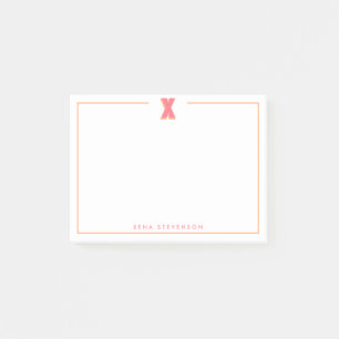 Elegant Personalized Monogram 3D Letter X Initial Post-it Notes