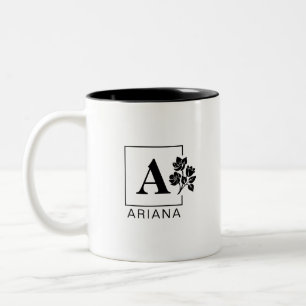 Elegant Personalized Monogram Mug - Black & White