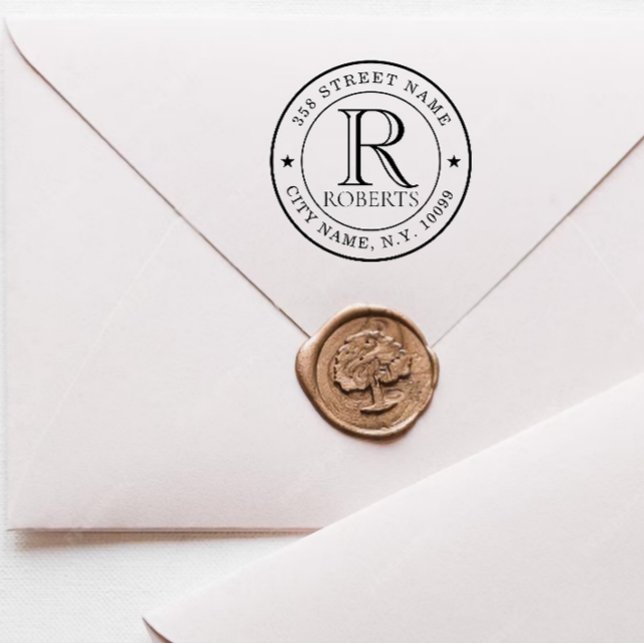 Elegant Personalized Monogram Rubber Stamp (Creator Uploaded)