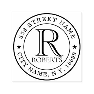 Elegant Personalized Monogram Self-inking Stamp