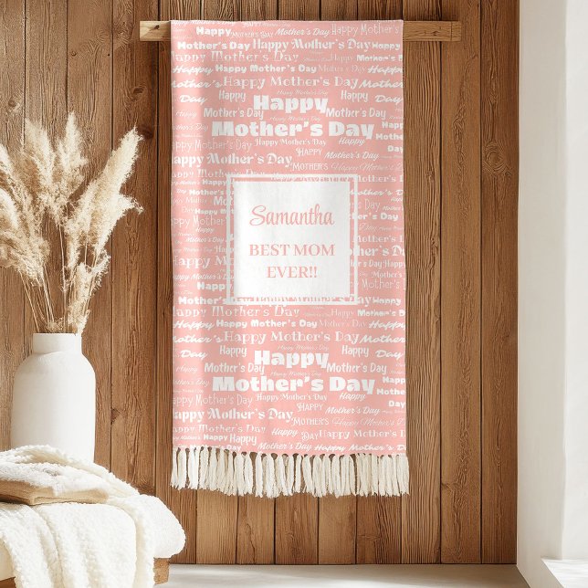 Elegant Personalized Mother’s Day Gift Blanket (Elegant Pastel Pink Hand‑Drawn Mother’s Day Gift Blanket

)