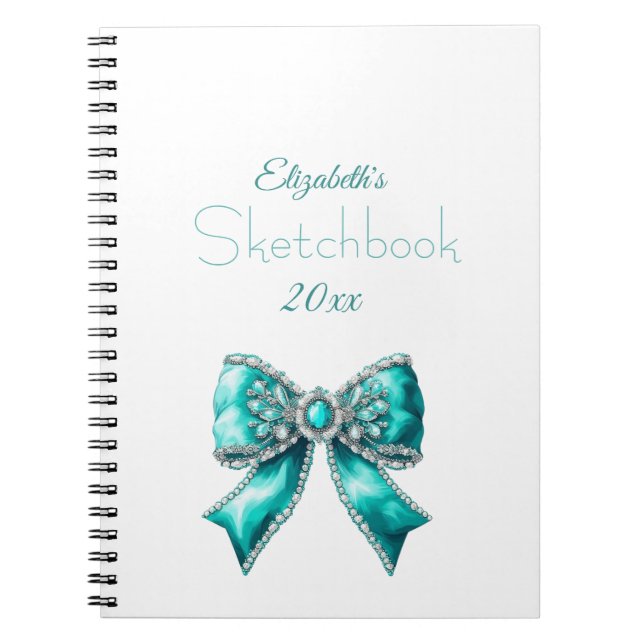 Elegant Personalized Name Notebook with Bow (Front)