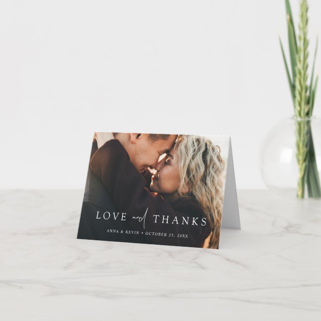 Elegant Personalized Photo Wedding Thank You Card (Front)