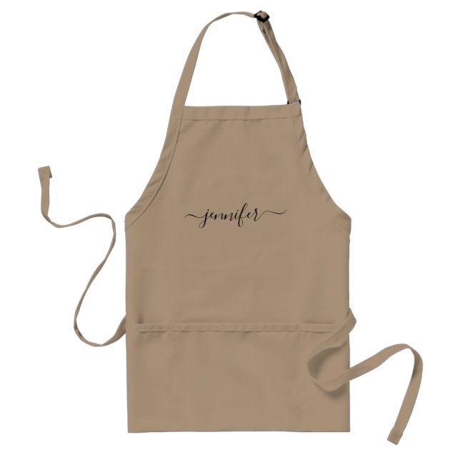 Elegant personalized script name standard apron (Front)