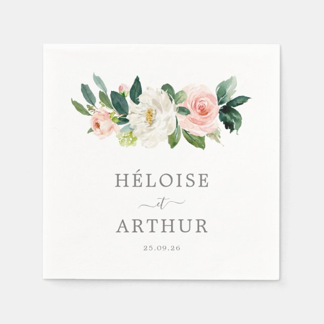 Elegant, Personalized Towel Wedding Dinner Napkin (Front)