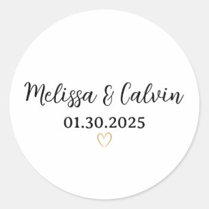 Elegant Personalized Wedding Couple Name Labels