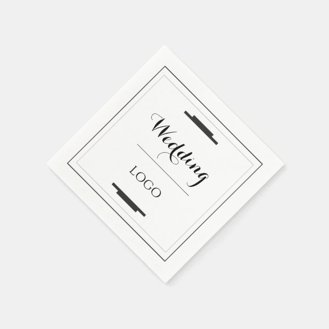 Elegant Personalized Wedding  Custom Modern Gift Napkin (Corner)