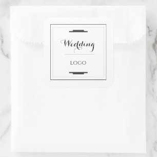 Elegant Personalized Wedding  Custom Modern Gift Square Sticker