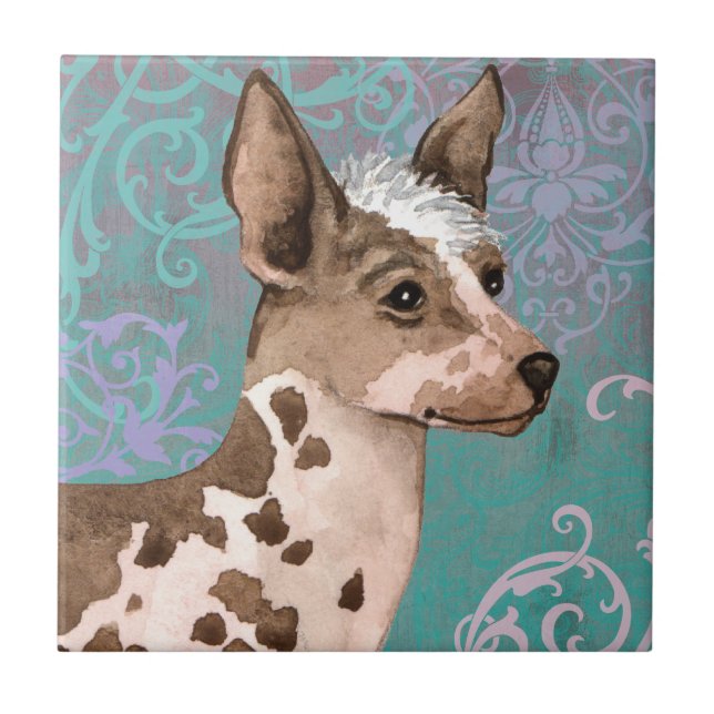 Elegant Peruvian Inca Orchid Ceramic Tile (Front)