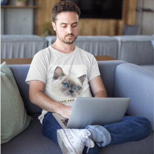 Elegant Pet Cat Photo Personalised Funny Tri-Blend Shirt