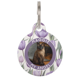Elegant Pet Lover Gift Tulip Flower Tag