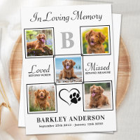 Elegant Pet Memorial Personalised 5 Photo Collage