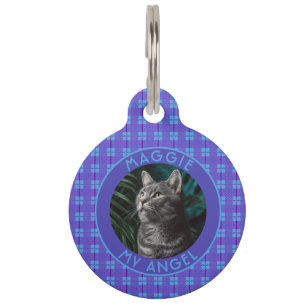 Elegant Pet Owner Gift Idea Plaid Print Tag
