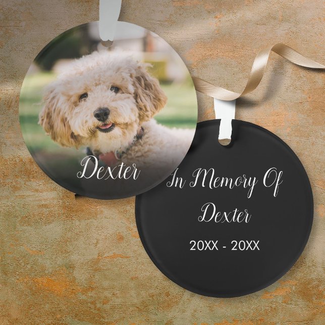 Elegant Pet Photo Memorial Ornament (Elegant Pet Photo Memorial Ornament)