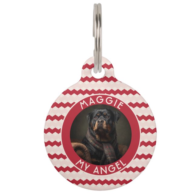 Elegant Pet Themed Gift Chevron Geometry Tag (Front)