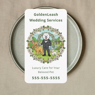 Elegant Pet Wedding Sitter Wedding Pet Attendant Business Card