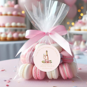 Elegant Petals and Prosecco Bridal Shower Classic Round Sticker