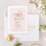Elegant Petals and Prosecco Bridal Shower Thank You Card<br><div class="desc">Prosecco and Petals theme thank you cards are a beautiful blend of elegance and warmth. Add your own heartfelt message, your guests will feel valued and appreciated for their presence and support. Most lettering is editable - click the "Customise Further" button to edit. Matching items in our store Cava party...</div>