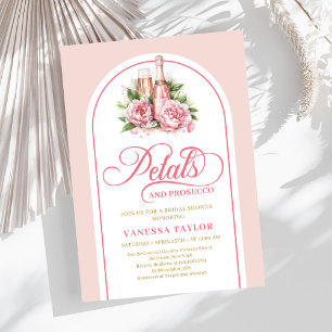 Elegant petals and prosecco watercolor shower card