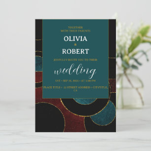 Elegant Petrol black colour photo Invitation