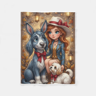 Elegant Pets In Warm Palace Setting Fleece Blanket