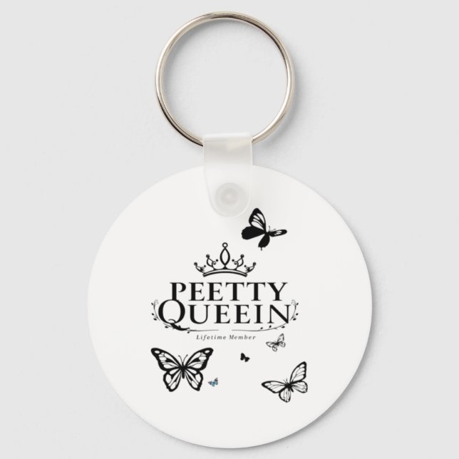 Elegant Petty Queen Design Sticker  Key Ring (Front)
