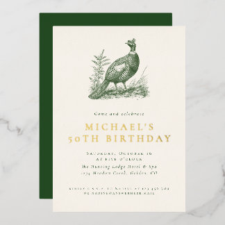 Elegant Pheasant Hunting Green Adult Birthday