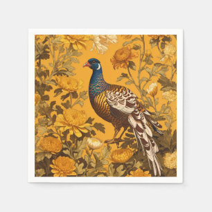 Elegant Pheasant William Morris Inspired Napkin