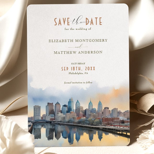 Elegant Philadelphia, Pennsylvania Save-the-Date Invitation (Creator Uploaded)
