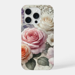 Elegant Phone Case with Pink and White Roses