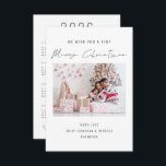 Elegant Photo 2026 Calendar Merry Christmas card<br><div class="desc">Elegant Photo 2026 Calendar Merry Christmas. Add your favourite photo and personalise with your greeting and names at the bottom. Merry Christmas is in a stylish set handwritten style script. With a convenient 2026 calendar on the back for your recipients and Happy New Year greeting.</div>