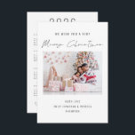 Elegant Photo 2026 Calendar Merry Christmas card<br><div class="desc">Elegant Photo 2026 Calendar Merry Christmas. Add your favourite photo and personalise with your greeting and names at the bottom. Merry Christmas is in a stylish set handwritten style script. With a convenient 2026 calendar on the back for your recipients and Happy New Year greeting.</div>