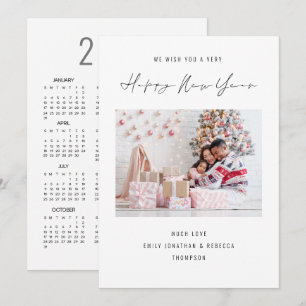 Elegant Photo 2027 Calendar Happy New Year Holiday Card
