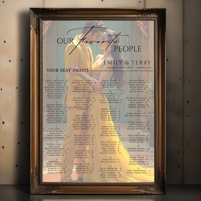 Elegant Photo Alphabetical Wedding Seating Chart (Creator Uploaded)