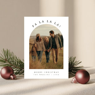 Elegant Photo and Text   Fa La La Christmas Card
