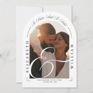 Elegant Photo Arch Calligraphy Wedding Invitation