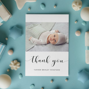Elegant Photo Baby Shower Thank You Card