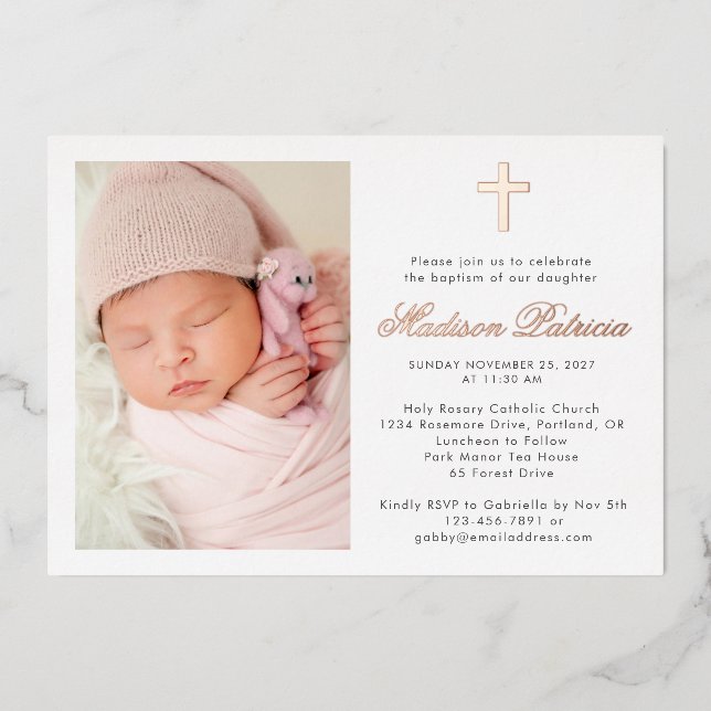 Elegant Photo Baptism Real Gold (Front)